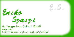 eniko szaszi business card