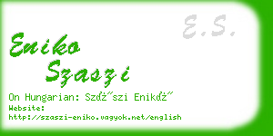 eniko szaszi business card